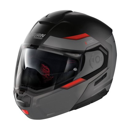 Moto helma Nolan N90-3 Reflector N-Com Flat Black 35 (Barva Černá, Velikost XL)