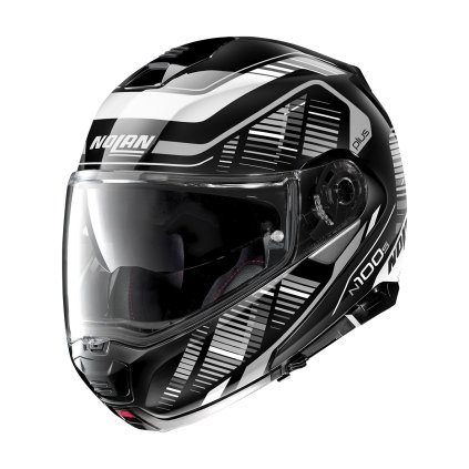 Moto helma Nolan N100-5 Plus Starboard N-com Glossy Black 44 (Barva Černá, Velikost L)