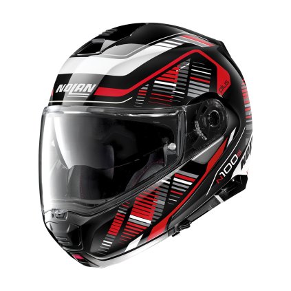 Moto helma Nolan N100-5 Plus Starboard N-com Glossy Black 45 (Barva Černá, Velikost M)