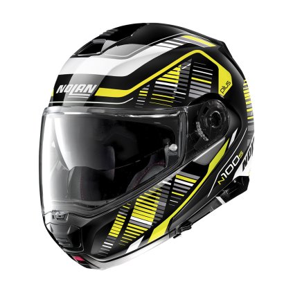 Moto helma Nolan N100-5 Plus Starboard N-com Glossy Black 46 (Barva Černá, Velikost S)