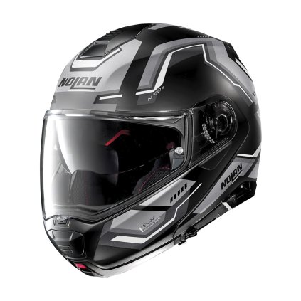Moto helma Nolan N100-5 Upwind Flat Black N-Com 57 (Barva Černá, Velikost M)