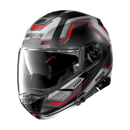 Moto helma Nolan N100-5 Upwind Flat Black N-Com 58 (Barva Černá, Velikost XS)