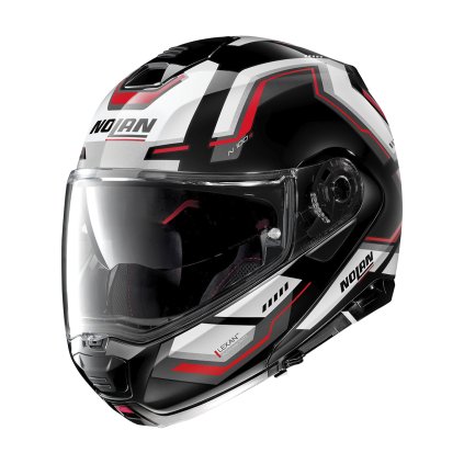 Moto helma Nolan N100-5 Upwind Glossy Black N-Com 61 (Barva Černá, Velikost M)