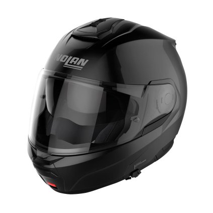 Moto helma Nolan N100-6 Classic Glossy Black N-COM 3 (Barva Černá, Velikost 2XS)