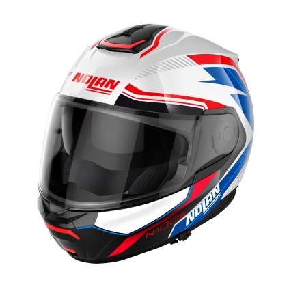 Moto helma Nolan N100-6 Surveyor Metal White/Blue N-COM 24 (Barva Modrá, Velikost M)