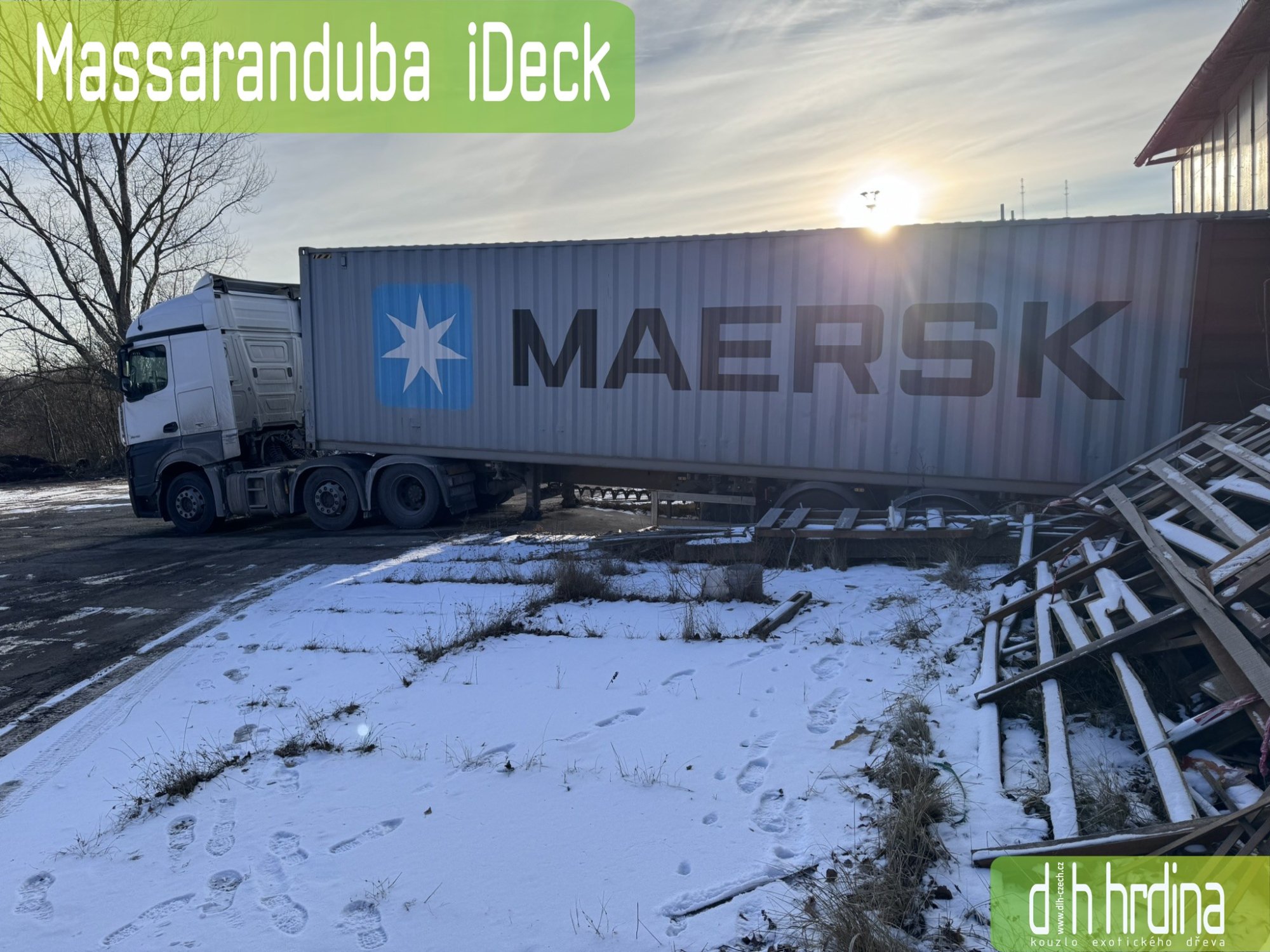 První kontejner roku 2026 Nový kontejner massaranduba 21x 100/145x 1850-6100 mm KD Premium kvalita