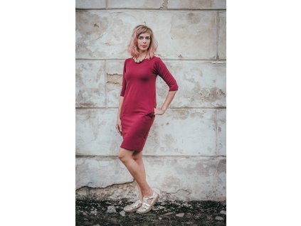 Tmavě červené - Prostě super šaty