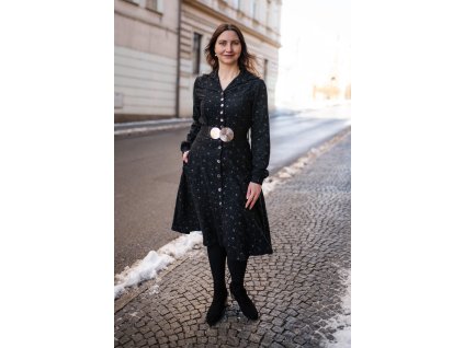 Černé se třpytem  Lara - délka 110cm - podšívka