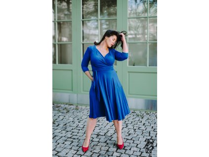 Královsky modrá  Julie - bambus - 100cm