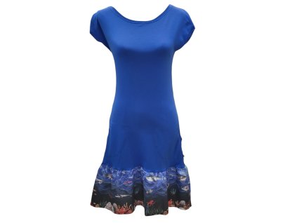 Mořské s královsky modrou-Zero Waste  Mia - kapsy - základní délka