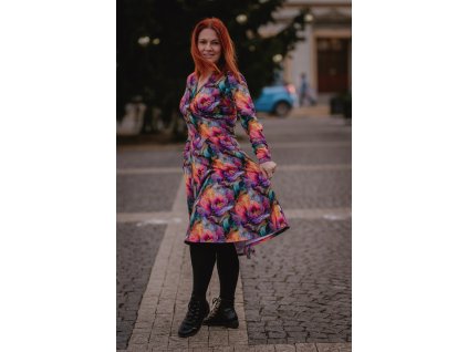 Zlatem lemované květy - Lilu - 100 cm