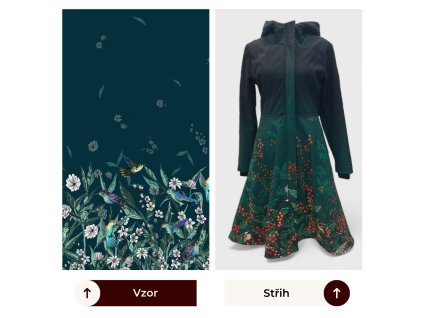 Kolibříci tmavá panel - Stella - PRODLOUŽENÁ varianta