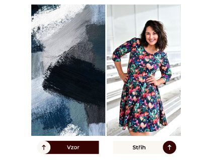 Tahy štětcem černo-modré - Laura - 105cm