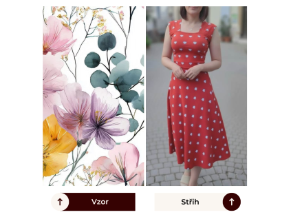 Něžné květy s eukalyptem - Daisy šaty - 100 cm