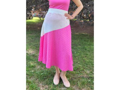 Bílá s růžovou madeirou - Carla - 85 cm