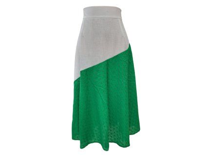 Bílá se zelenou madeirou - Carla - 85 cm