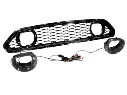 big mach1 style led upper grille ford mustang 2018 2023