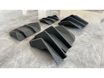 big rear diffuser matte black chevrolet corvette c7 2014 2019 3