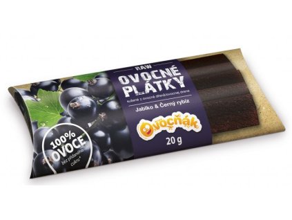 Plátky ovocné jablko čierna ríbezľa bez cukru bezgluténové 20g
