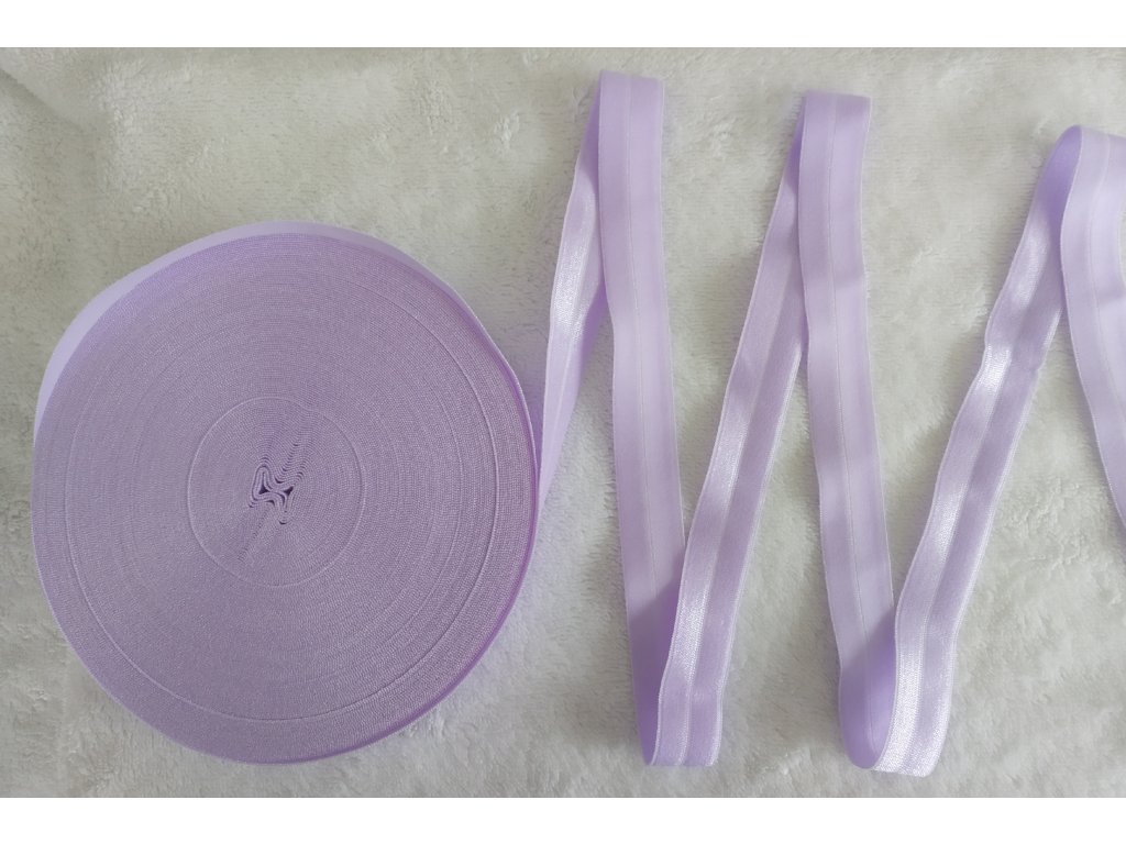 Lesklá lemovací pruženka 19 mm ledově fialová
