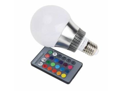 127 led zarovka rgb 5 w e27 s dalkovym ovladacem