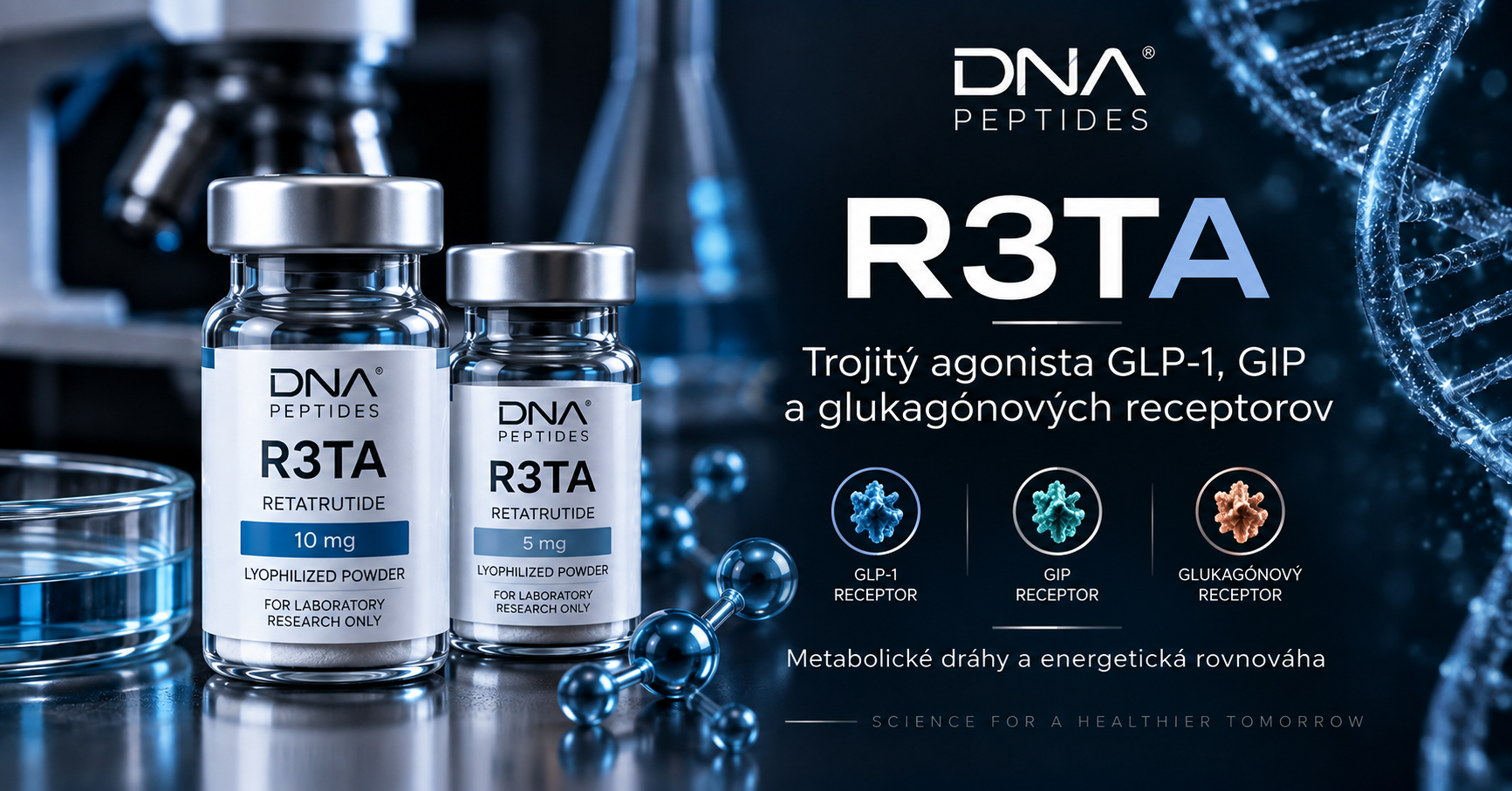 R3TA (Retatrutide): trojitý agonista GLP-1, GIP a glukagónových receptorov