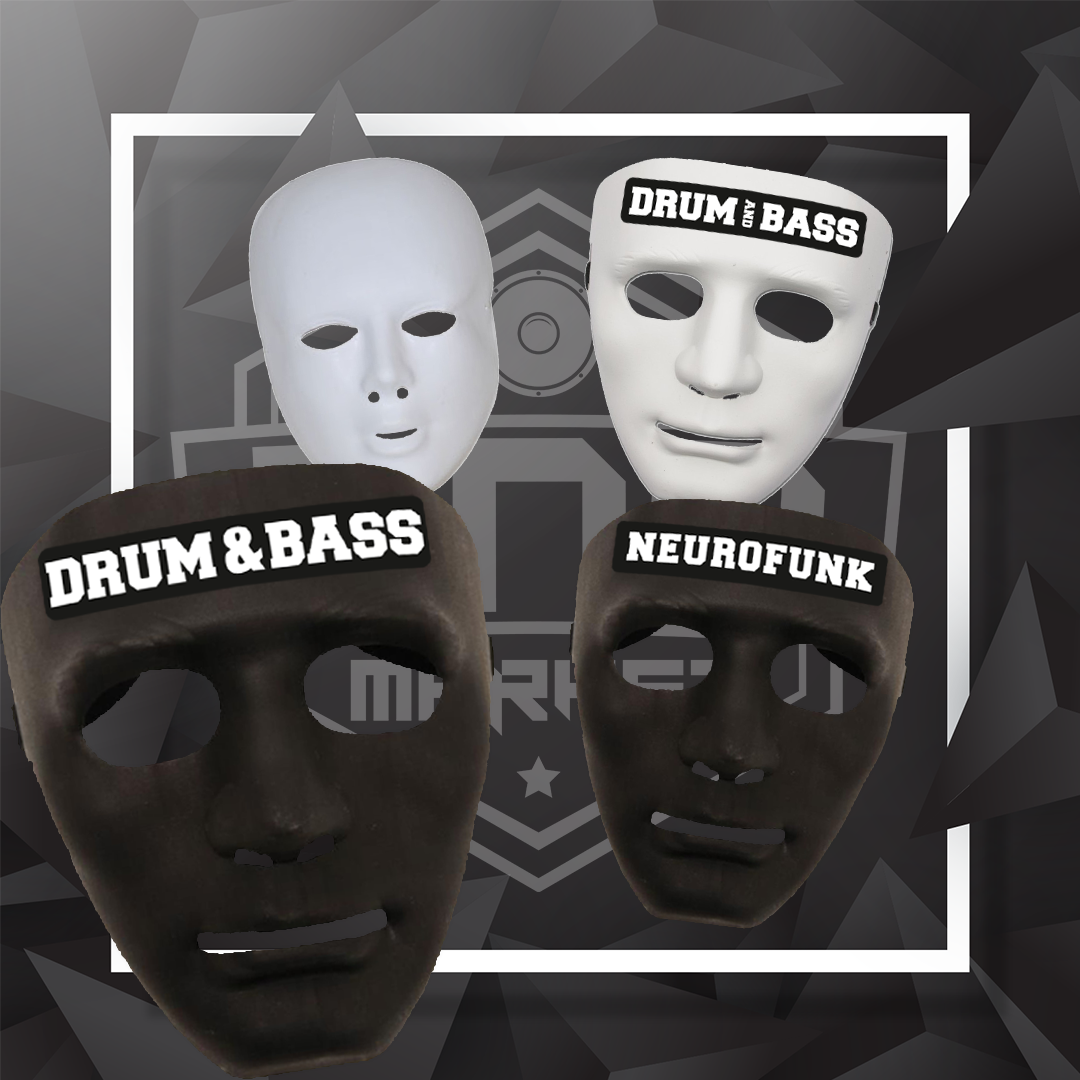 DNB maska na drum and bass párty nebo festival