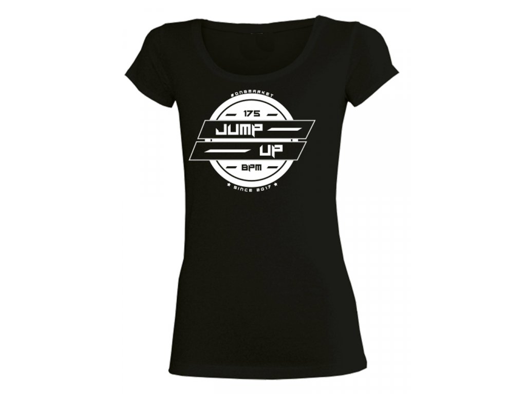 Dámské tričko SYMBOL-JUMP-UP černé / bílé (Velikost 3XL, Barva Černá)