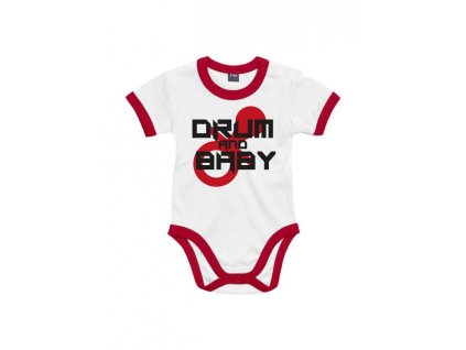 Dětské body Ringer bílá/červená (Vyber velikost 6-12m)
