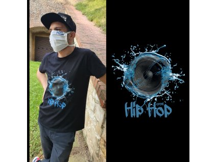 Unisex černé tričko Hip Hop Speaker