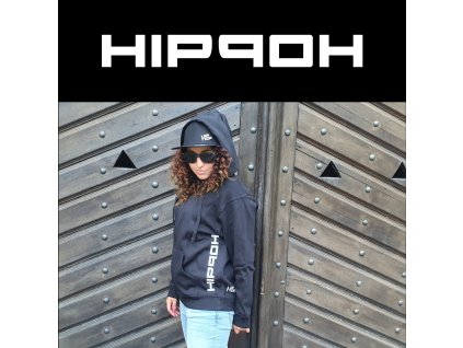 Unisex mikina s kapucí Hip Hop Words černá