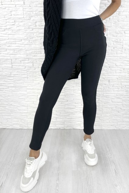 Zateplené černé legíny 9930 13B (1)