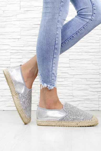 Stříbrné espadrilky B25 3SI (2)