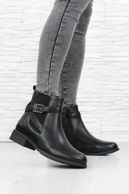 Černé kotníkové boty W178 1B (1)