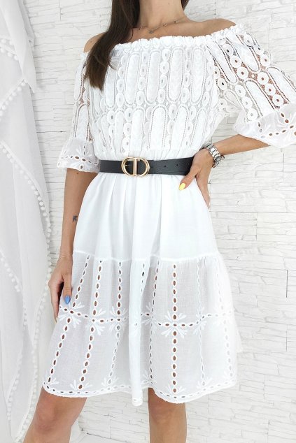 Bílé letní šaty LA 85965WH (1)