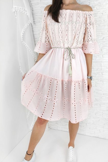 Letní světle růžové šaty LA 85965PI (2)