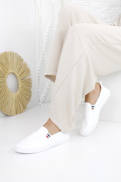 Bílé slip on tenisky 11613 8WH (1)