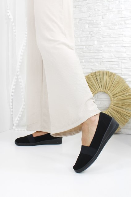 Černé slip on na klínku 3193 4B (3)