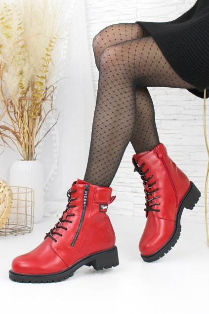 Červené kotníkové boty SG 753 2R (1)
