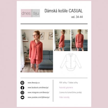 Damska kosile CASUAL tisteny strih