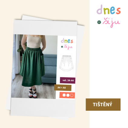 DÁMSKÁ SUKNĚ NATURE | TIŠTĚNÝ STŘIH