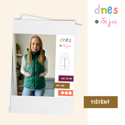 DÁMSKÁ VESTA MUFFLE | TIŠTĚNÝ STŘIH