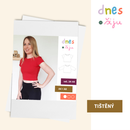 DÁMSKÉ TRIČKO CROP STRETCH | TIŠTĚNÝ STŘIH