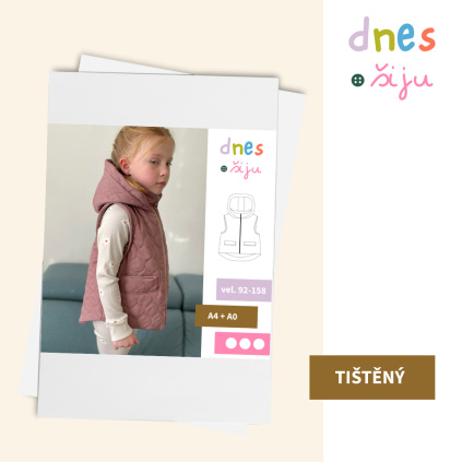 DĚTSKÁ VESTA MUFFLE | TIŠTĚNÝ STŘIH