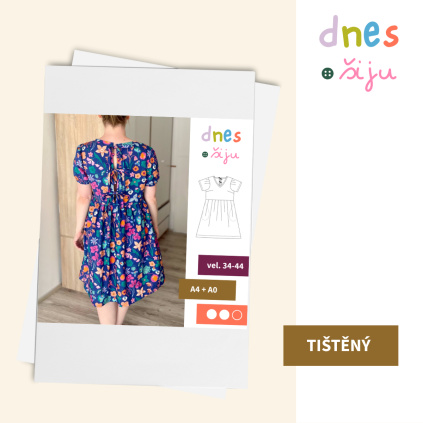 DÁMSKÉ ŠATY FLOWER | TIŠTĚNÝ STŘIH