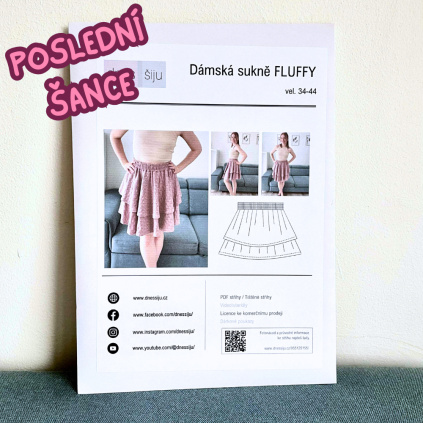 POSLEDNÍ ŠANCE | DÁMSKÁ SUKNĚ FLUFFY - TIŠTĚNÝ STŘIH