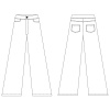 Dámské kalhoty JEANSY nákres
