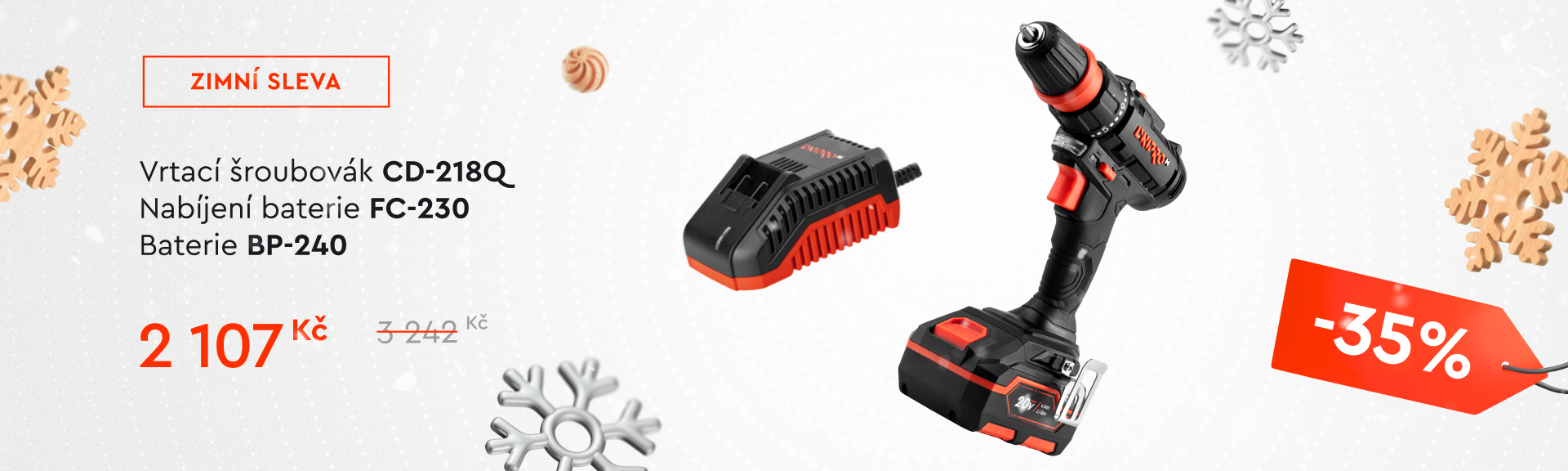 Set Aku vrtačka + baterie + nabíječka