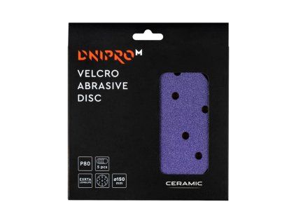 Brusný kotouč na suchý zip DNIPRO-M 150 (5ks) Ceramic P80