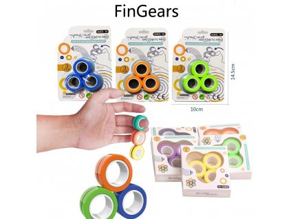 20 Set FinGears Magnetic Rings Fidget Spin Toys Stress Relief Autism ADHD Anxiety Focus Decompression Gathering